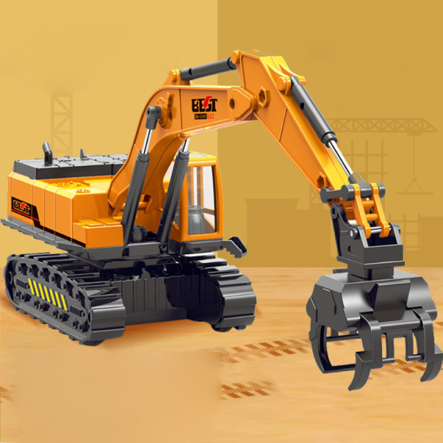 Children's toy cars construction vehicles wholesale market stall excavator model sets boys inertia excavator toys