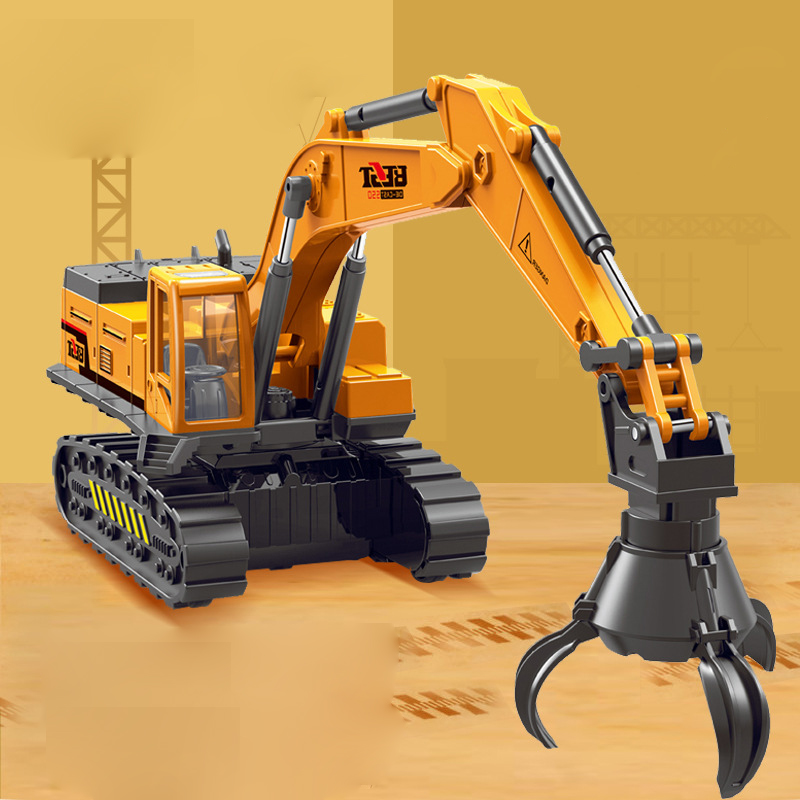 Children's toy cars construction vehicles wholesale market stall excavator model sets boys inertia excavator toys