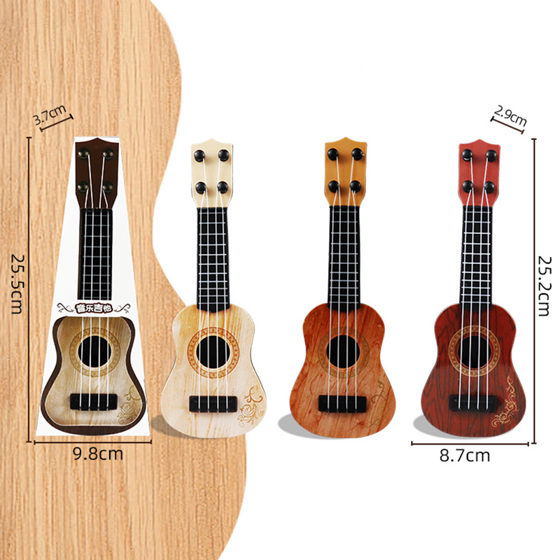 Kindergarten guitar toys 25CM can play simulation ukulele mini variety of guitar color box gift