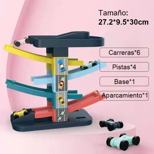 Children's toy car boys and girls baby gliding track small car parking lot pullback car inertia car toys