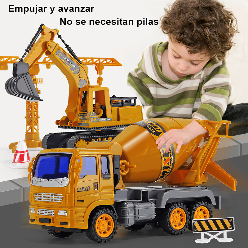 Large engineering car children's toy set skidding inertia toy car stirring tipping bucket crane excavator gift boxed