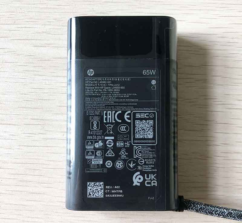 Genuine 65W 20V 3.25A Type C TPN-LA12 TPN-CA10 PA-1650-38HT AC Adapter for HP SPECTRE X360 13-AW0008CA ELITEBOOK 1040 G4 Series