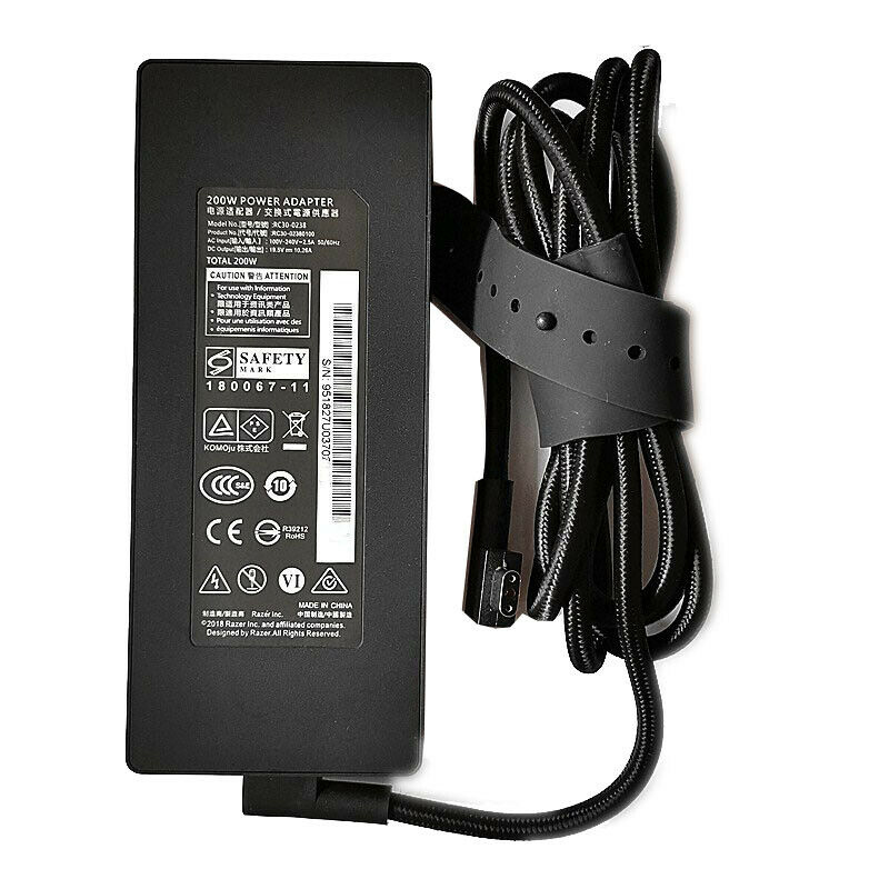 Genuine RC30-0238 19.5V 10.26A 200W 3Holes AC Power Adapter Charger For Razer RC30-02380100 BLADE 15 RZ09-02385 Laptop Adapter