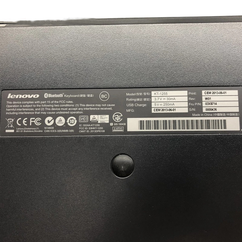 For Thinkpad USI English Bluetooth wireless Keyboard KT-1255 with USB Charge Cable for phone Tablet PC Laptop FRU P/N 03X8714
