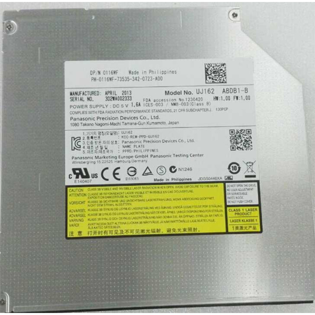 UJ162 For Dell Latitude E4400 E6410 E6400 9.5MM BD-ROM Blu-ray Player Drive New