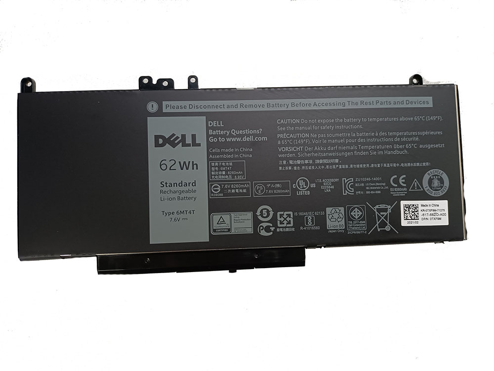 For Dell Latitude Notebook 15.6 inch E5470 E5570 E5450 6MT4T 79VRK 7V69Y 0TXF9M WTG3T HK6DV K3JK9 Genuine Laptop Battery 62Wh