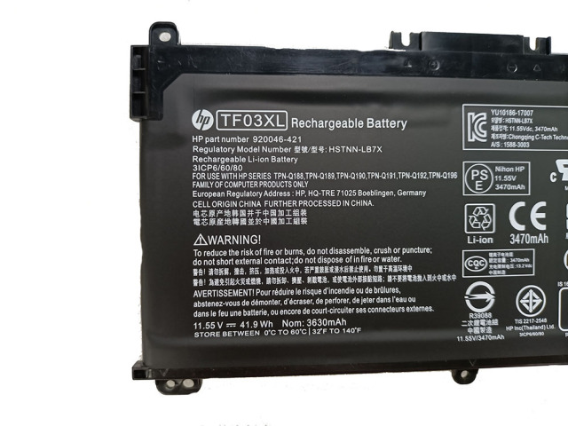 TF03XL Laptop battery For HP 14-bp080nd 14-bf 15-CC TPN-Q188 Q189 Q190 Q191 Q192 Q201 HSTNN-LB7X HSTNN-LB7J 920070-855