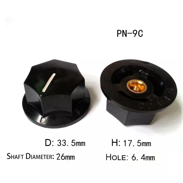 1PC PN-9C D E F Bakelite Speaker volume potentiometer knob for Guitar Amplifier 6.4mm Hole HIFI DIY Knobs