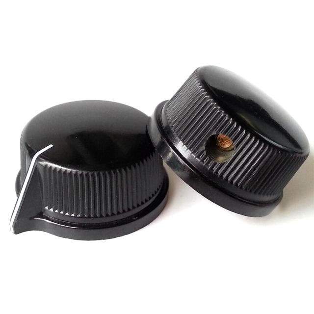 25.5X12.5mm Black Brown Plastic potentiometer Knob for Guitar Effect Pedal 6.4mm Hole Diameter