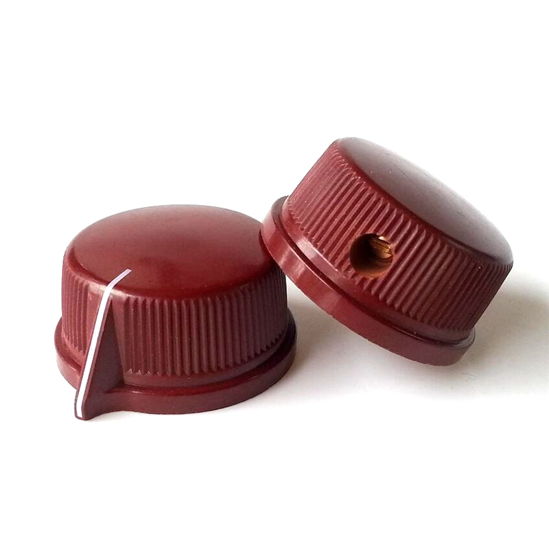 25.5X12.5mm Black Brown Plastic potentiometer Knob for Guitar Effect Pedal 6.4mm Hole Diameter