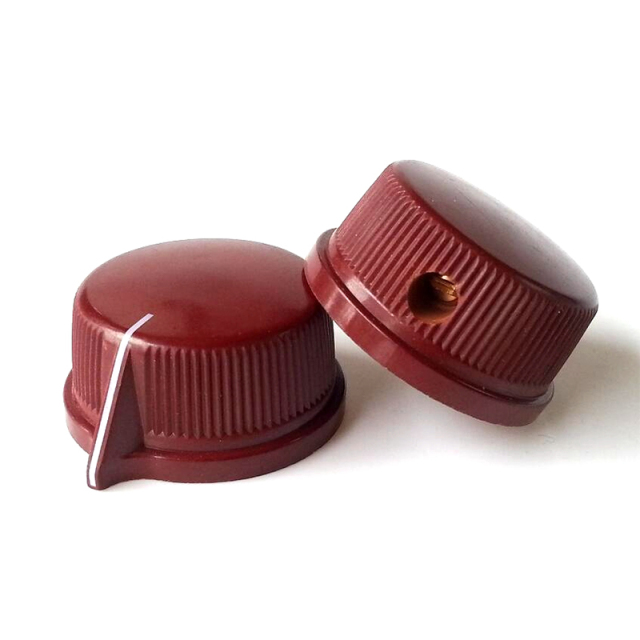25.5X12.5mm Black Brown Plastic potentiometer Knob for Guitar Effect Pedal 6.4mm Hole Diameter