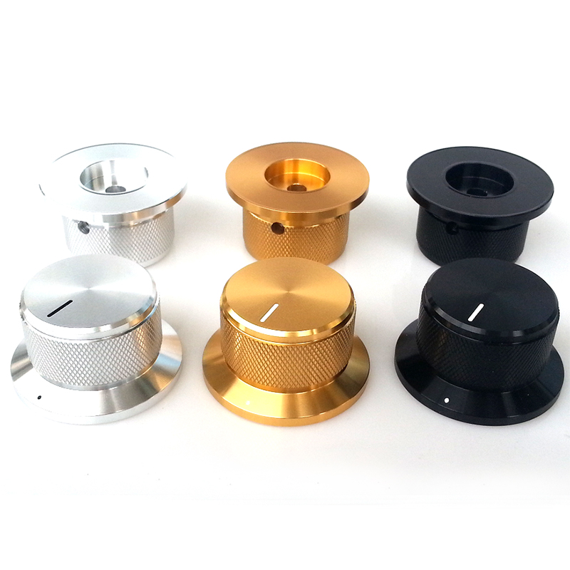 44X34x25mm Aluminum Potentiometer Knob For Hifi Audio DIY AMP Radio Speaker DAC Turntable Record CD 6mm Hole