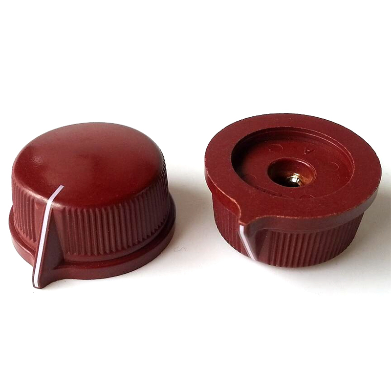 25.5X12.5mm Black Brown Plastic potentiometer Knob for Guitar Effect Pedal 6.4mm Hole Diameter