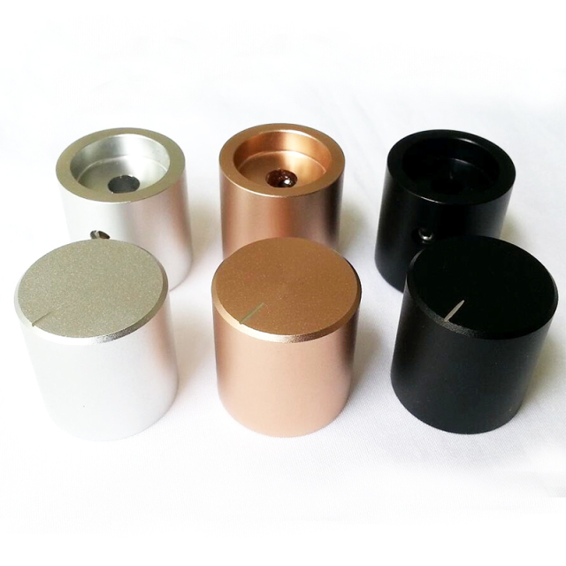 24x25mm Sand Blasting Machined Solid Aluminum Potentiometer Knob For Hifi Audio DIY AMP Radio Speaker DAC Turntable Record CD 6mm Hole