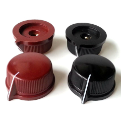 25.5X12.5mm Black Brown Plastic potentiometer Knob for Guitar Effect Pedal 6.4mm Hole Diameter
