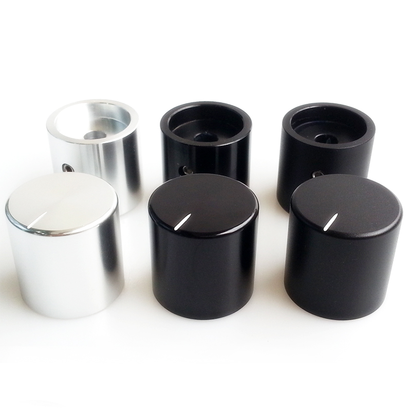 25x25mm Machined Solid Aluminum Potentiometer Knob For Hifi Audio DIY AMP Radio Speaker DAC Turntable Record CD 6mm Hole