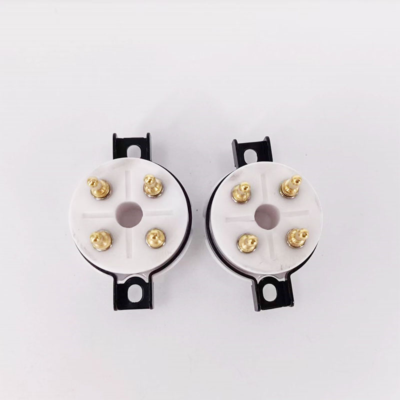 1PC EIZZ 4 pin 4pins Ceramic Vacuum Tube Socket for  274A 300BA 300B 300BC 801 811