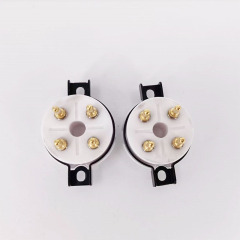 1PC EIZZ 4 pin 4pins Ceramic Vacuum Tube Socket for  274A 300BA 300B 300BC 801 811