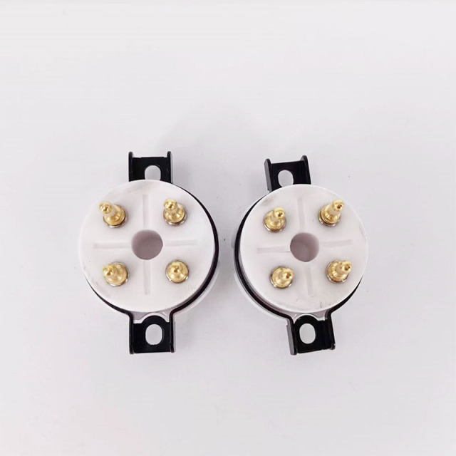 1PC EIZZ 4 pin 4pins Ceramic Vacuum Tube Socket for  274A 300BA 300B 300BC 801 811