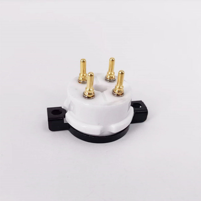 1PC EIZZ 4 pin 4pins Ceramic Vacuum Tube Socket for  274A 300BA 300B 300BC 801 811