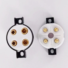 1PC EIZZ 4 pin 4pins Ceramic Vacuum Tube Socket for  274A 300BA 300B 300BC 801 811