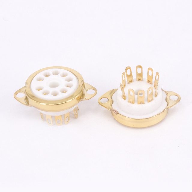 1PC GZC10-C-G 10-pin Vacuum Tube Gold plated ceramics Sockets for 6X9 6U9 6AF9 6AB9