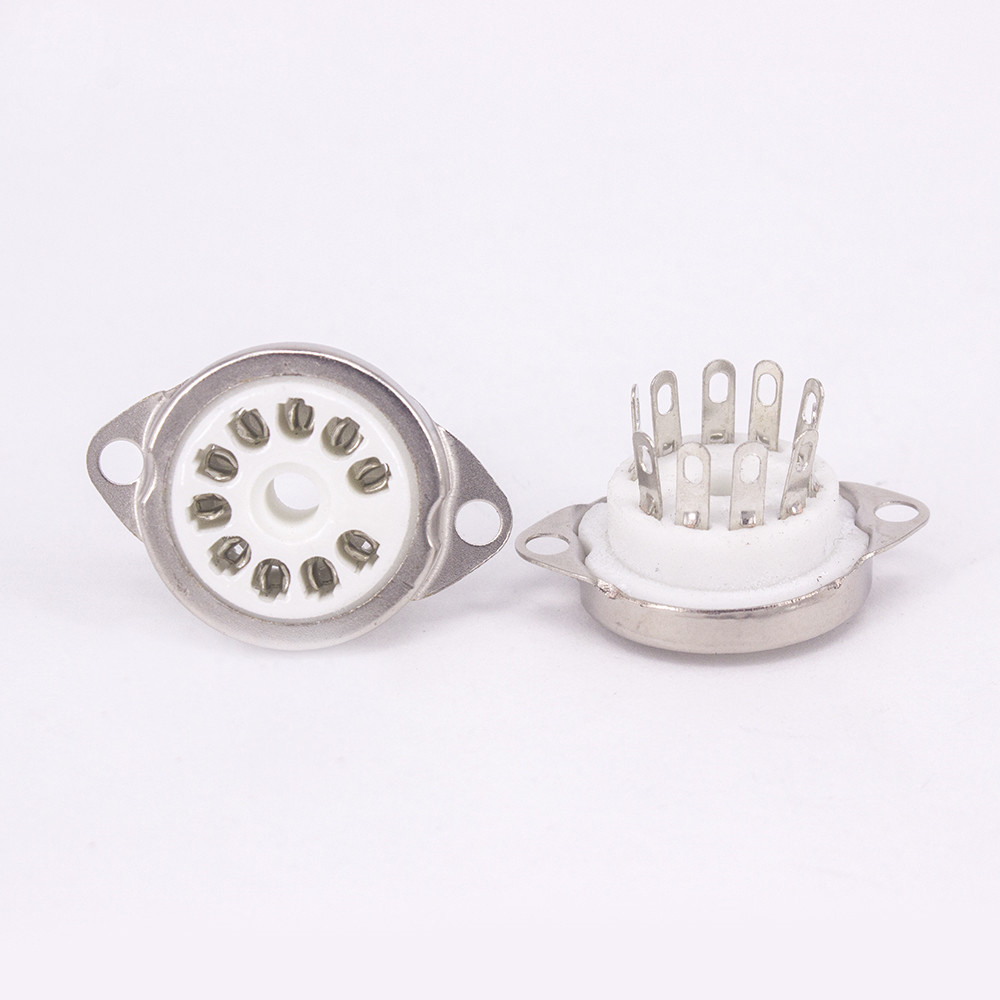 1PC GZC10-C 10-pin Vacuum Tube silver plated ceramics Sockets for 6X9 6U9 6AF9 6AB9