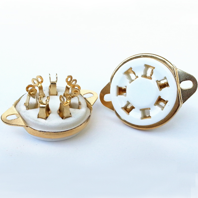 1PC HIFI Audio 7Pins Ceramic Tube Socket GZC7-2-G For FU-25 1625 6A6 59 Vacuum Tube Amplifier