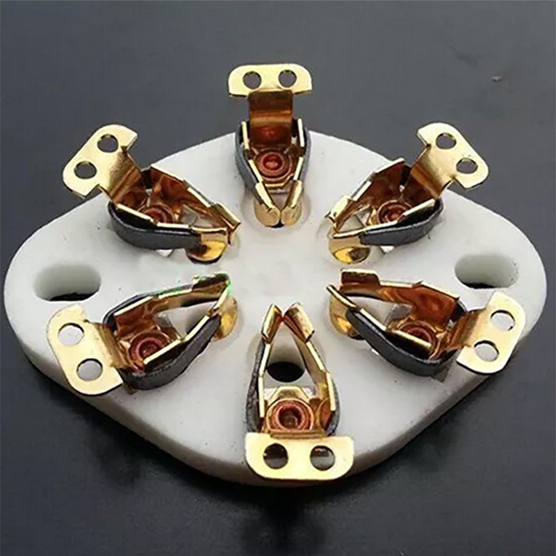 1PC Ceramic 6Pins Tube Socket For VT57 VT58 41 42 6C6 RK49 T21 WE310 Vacuum Tube Electron Tube GZC6-1-G