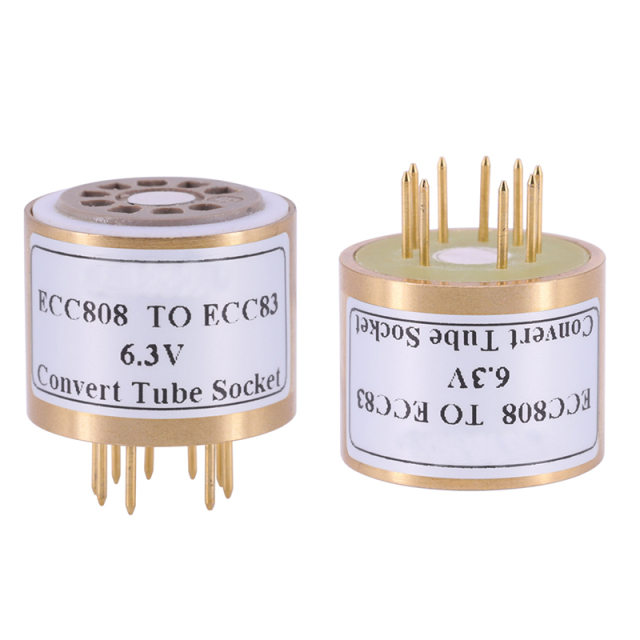 1PC ECC808 TO ECC83 ECC82 12AX7 12AU7 6.3V Tube (bottom) DIY Audio Amplifier Vacuum Tube Convert Socket Adapter
