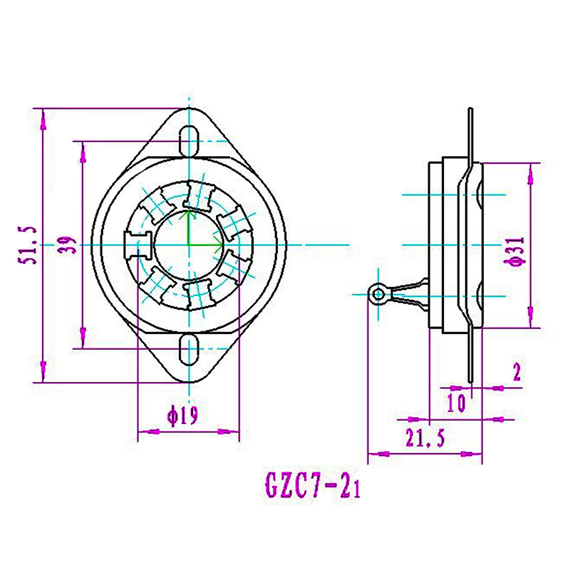 1PC 7Pins Ceramic Tube Socket GZC7-21-G For FU-25 1625 6A6 59 Vacuum Tube Amplifier