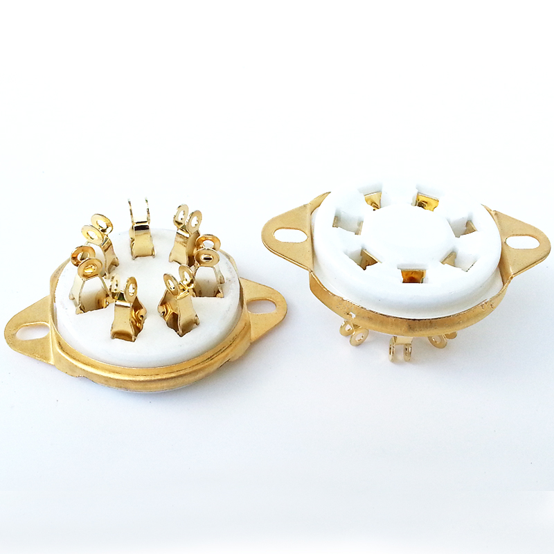 1PC 7Pins Ceramic Tube Socket GZC7-21-G For FU-25 1625 6A6 59 Vacuum Tube Amplifier