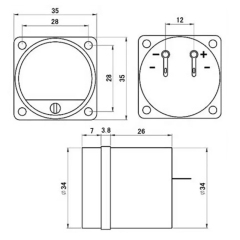 1PC SD-39 DC200mA power supply voltage current panel meter for Speakers Tube amplifiers CD Players