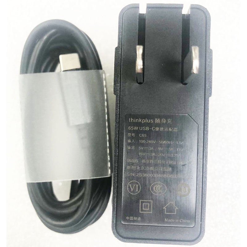 Thinkplus 36003048 65W USB-C Type-C portable Power charger Adapter for laptop Pad Mobile