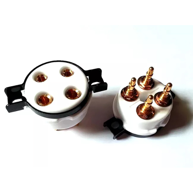 1PC EIZZ 4 pin 4pins Ceramic Vacuum Tube Socket for 2A3 274A 300B 300BC 801 811 WTIH SCREW