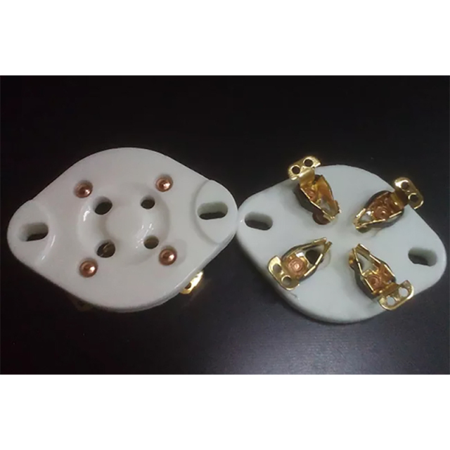 1PC 4pins U4A Ceramic Vacuum Tube socket Gold plated For 300B,2A3,811,45,71A,5Z3,572B