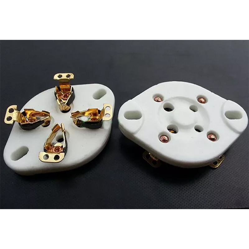 1PC Gold plated 4pins U4A Ceramic Vacuum Tube socket Gold plated For 300B 2A3 811 45 71A 5Z3 572B