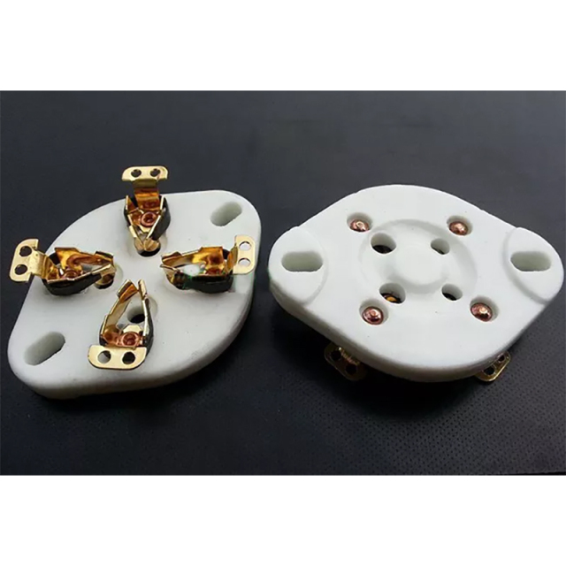 1PC 4pins U4A Ceramic Vacuum Tube socket Gold plated For 300B,2A3,811,45,71A,5Z3,572B