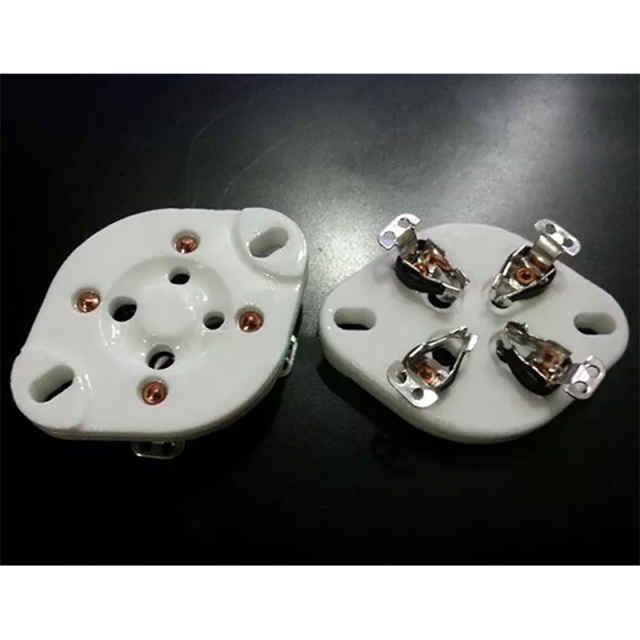 1PC Silver plated 4pins U4A Ceramic Vacuum Tube socket For 300B,2A3,811,45,71A,5Z3,572B
