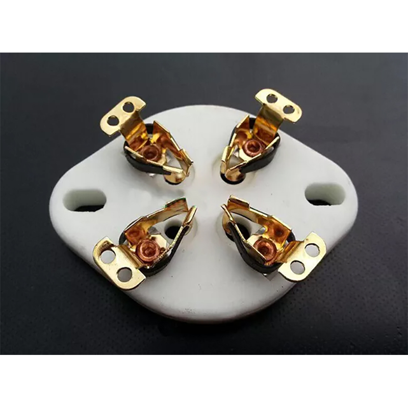 1PC Gold plated 4pins U4A Ceramic Vacuum Tube socket Gold plated For 300B 2A3 811 45 71A 5Z3 572B