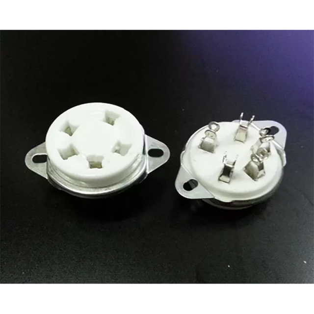 1 PC Silver plated GZC5-2 5pin Plated Audio Vacuum Valve Tube socket for 807 FU-7 WE272A
