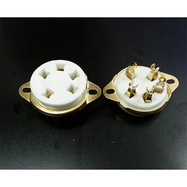 1 PC Gold plated GZC5-2-G 5pin Plated Audio Vacuum Valve Tube socket for 807 FU-7 WE272A