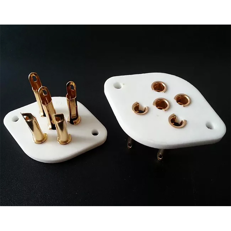 1PC TUS-B5-G Gold plated 5pin Vacuum Tube Socket For PX25 PX4 /PX5/1701