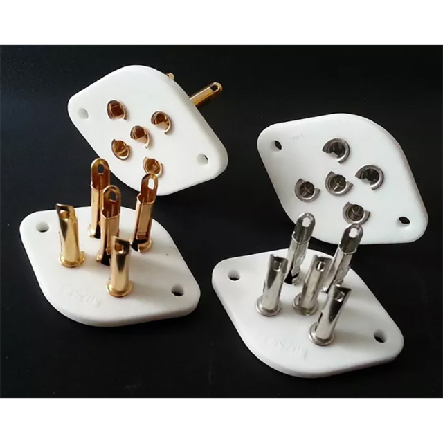 1PC Gold plated 5pin Vacuum Tube Socket For PX25 PX4 /PX5/1701