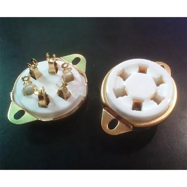 1PC Gold plated GZC6-2-G 6pin U6A ceramic Vacuum tube socket for 310 366 VT57 VT58 1265