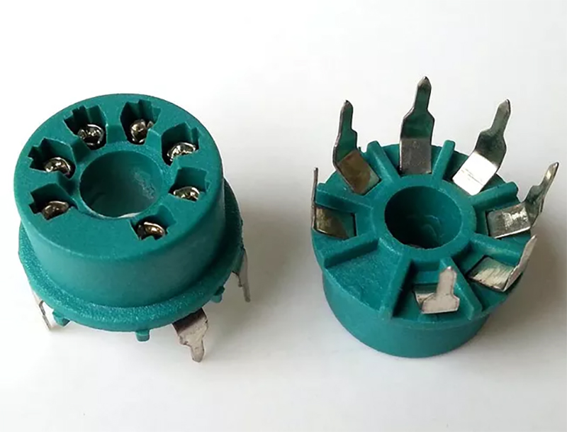 1PC Silver plated GZC7-1B-Y 7pin Plastic Vacuum tube socket for 6J1 6J2 6J3 6J4 6J5 6A2 6K4 6X4