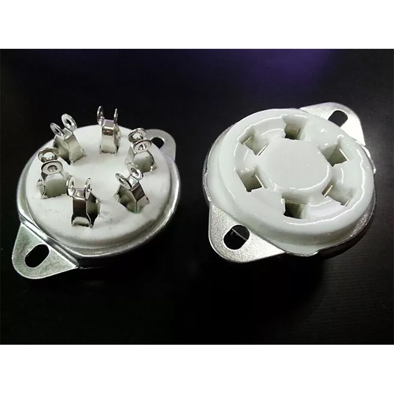 1PC Silver plated GZC6-21 6pin ceramic Vacuum tube socket for 310 6E5 UX6 42 366 VT57 VT58