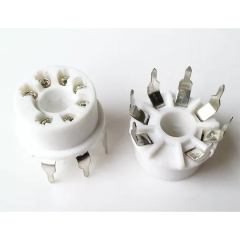 1PC Silver plated GZC7-1B-Y 7pin White Ceramic Vacuum tube socket for 6Z4 6H2 1A2 2P2 1B2 6J1 6J2