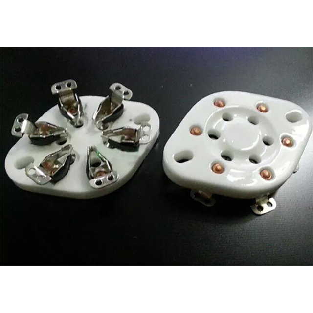 1PC Silver Plated GZC6-1 6pin ceramic valve tube socket for VT57 / VT58/ WE310/ 2A5