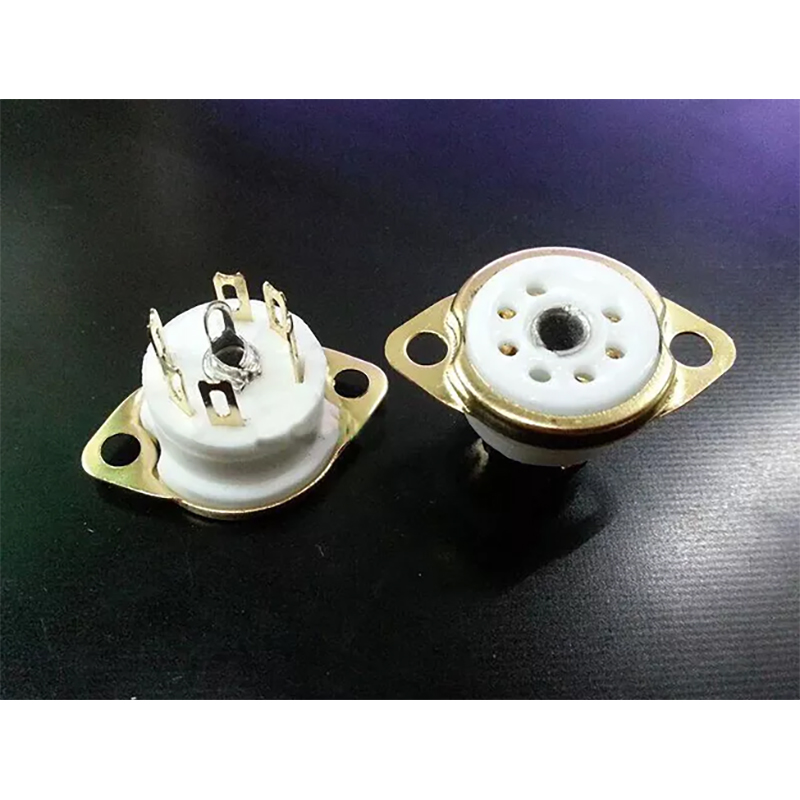 1PC Gold plated GZC6-F-G 6pin Audio tube amplifier ceramic Vacuum tube socket HIFI diy parts